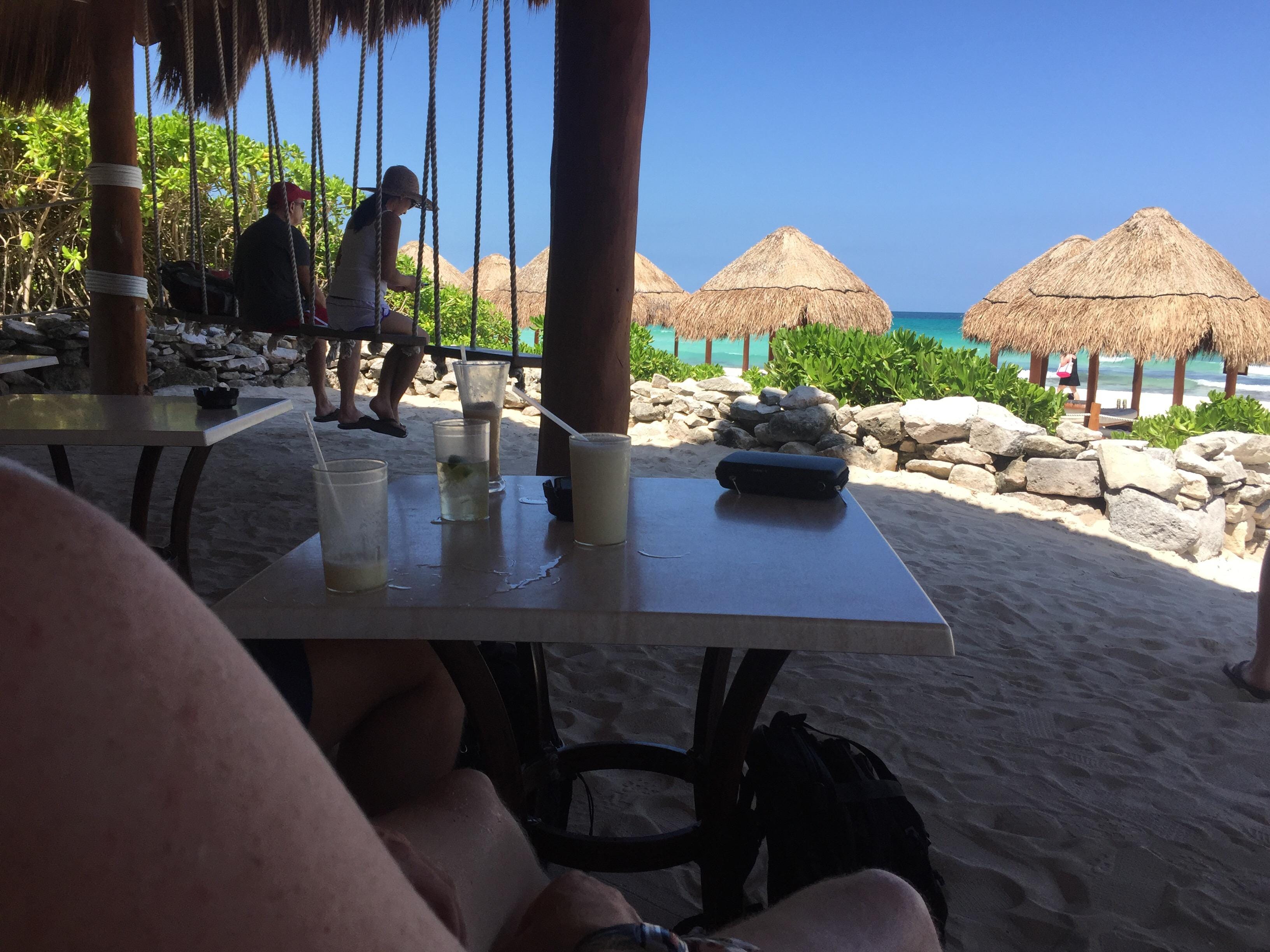 View from the Beach Bar. Heaven on Earth with swings.