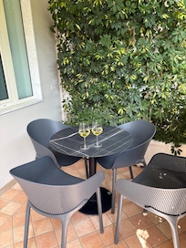 Table on private patio