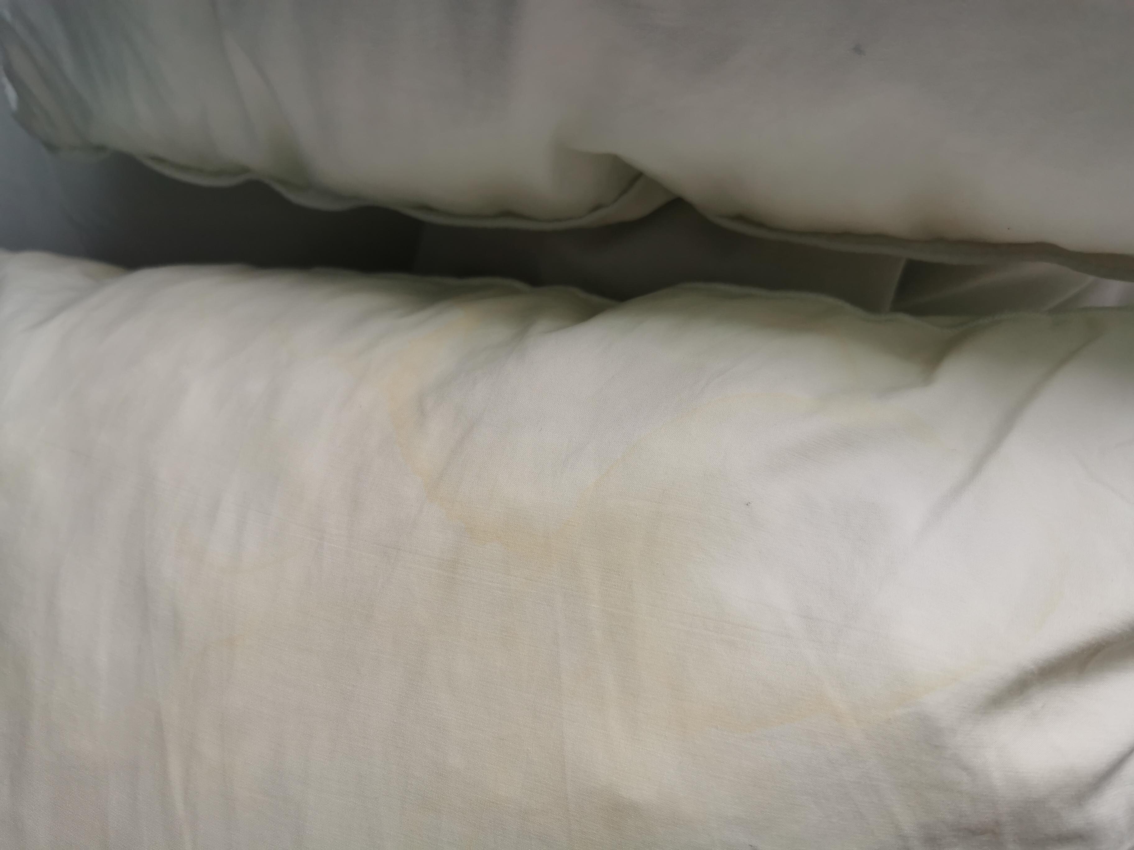 Yellow stains on the pillows