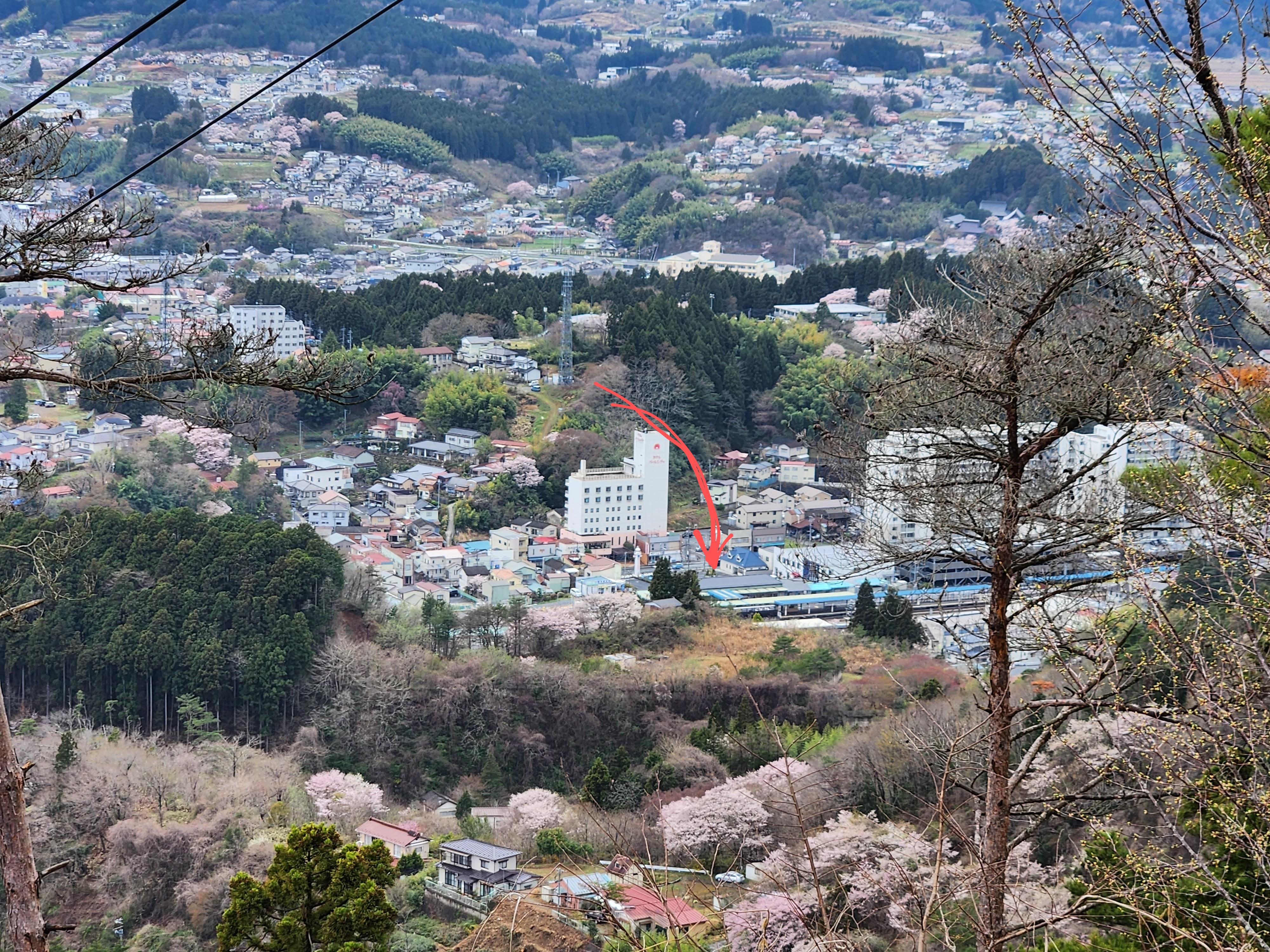 The hotel was visible from the top of Anbasan (Mt. Anba) 