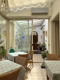 Eating area on large balcony