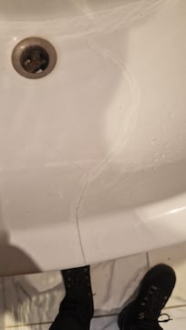 Cracked and leaking sink