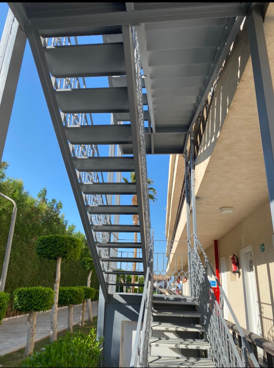 The outside small staircase
