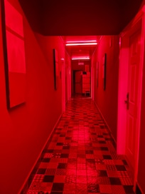 Hallways with red light