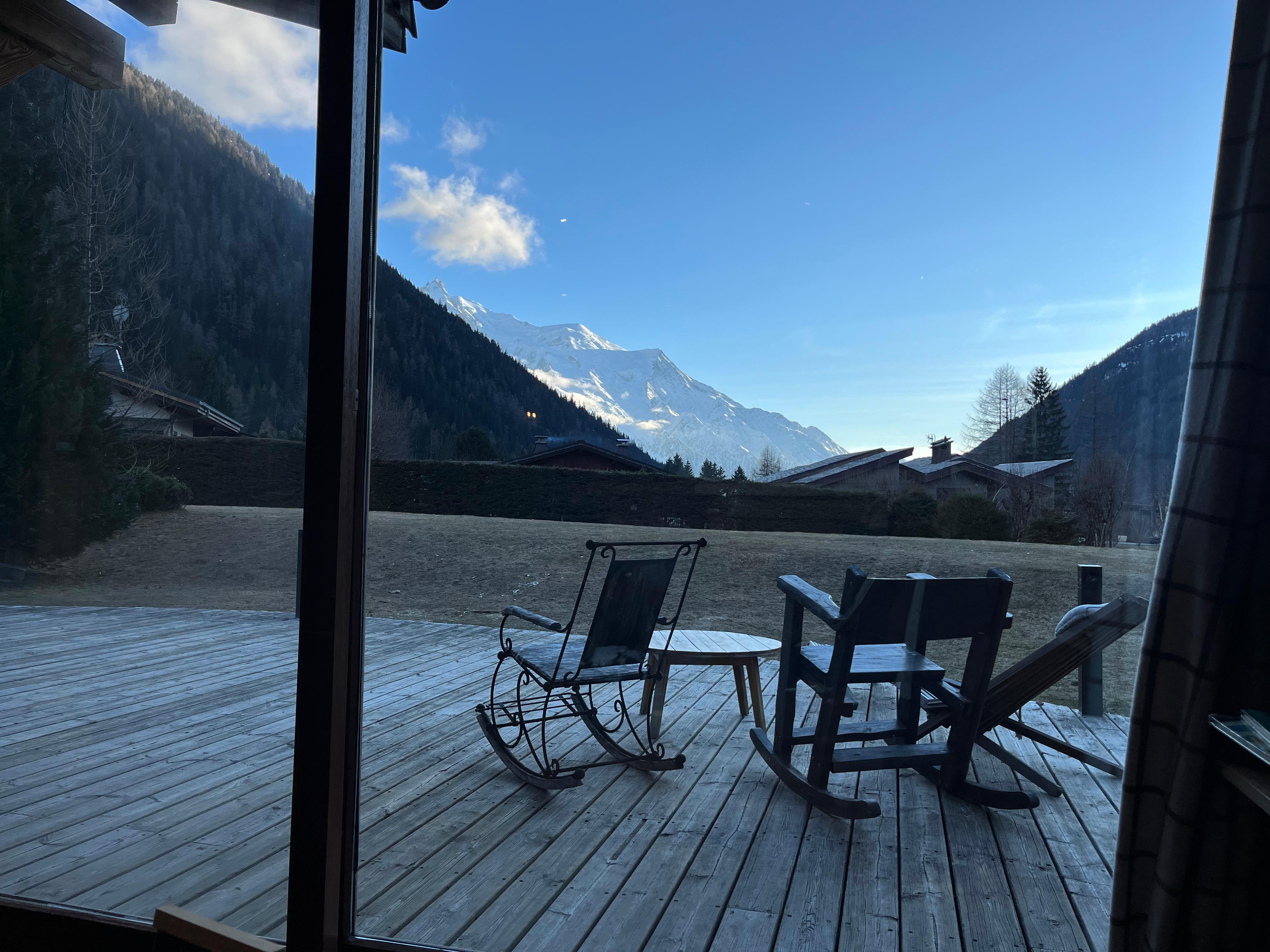 View from bar with aiguille de midi