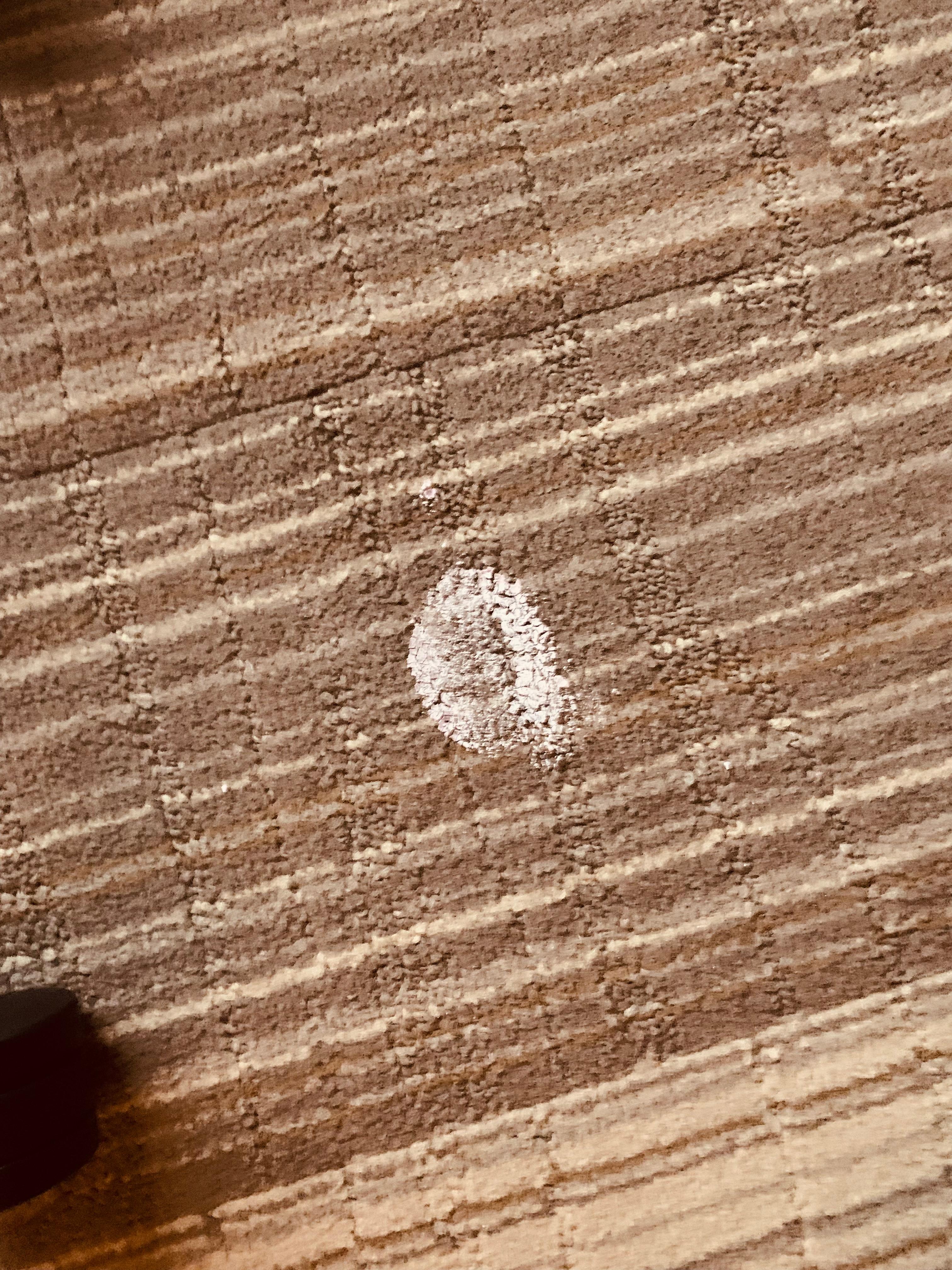 Stain on floor in room 