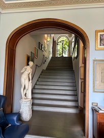 Staircase leading up to the rooms at reception