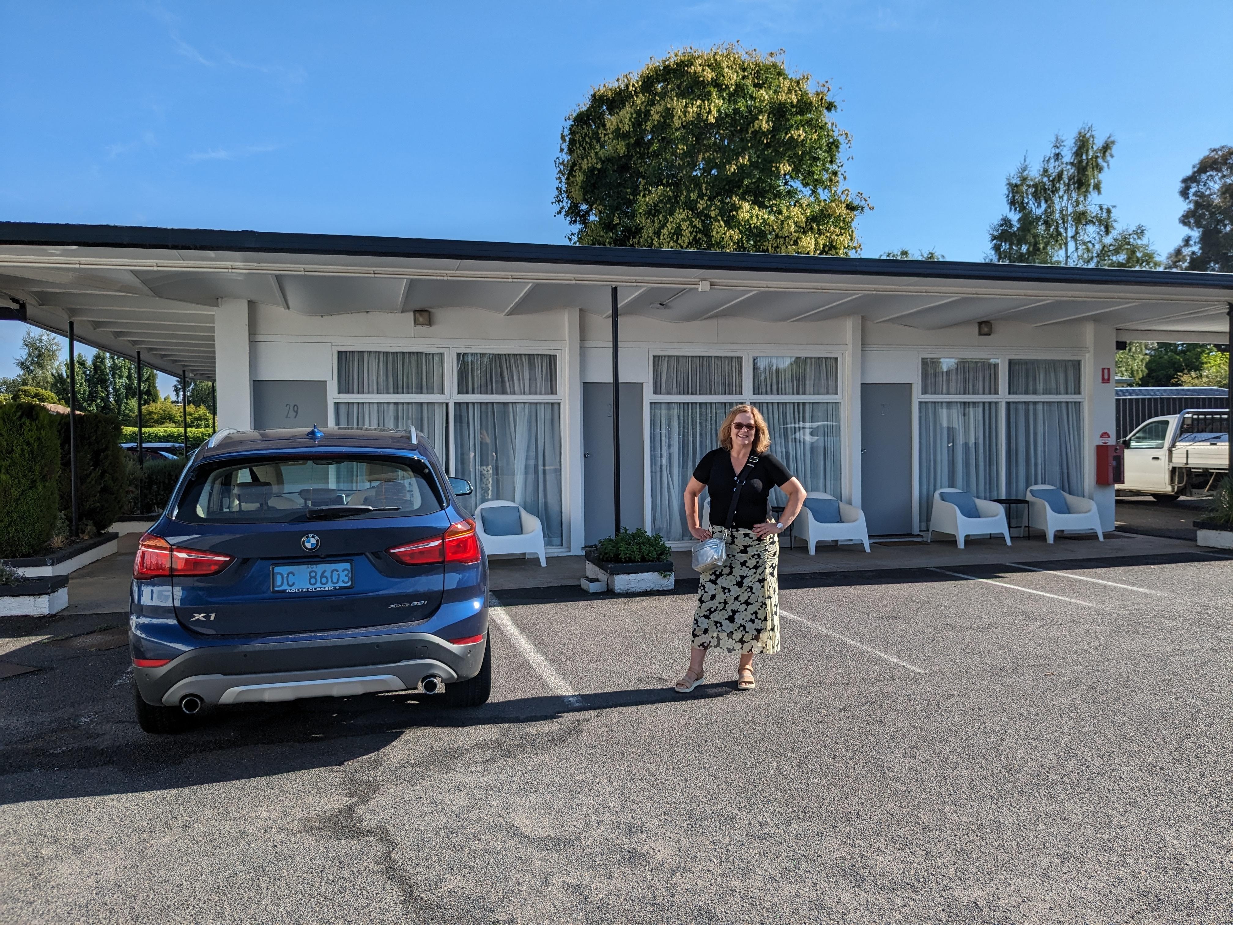 Section with hotel rooms