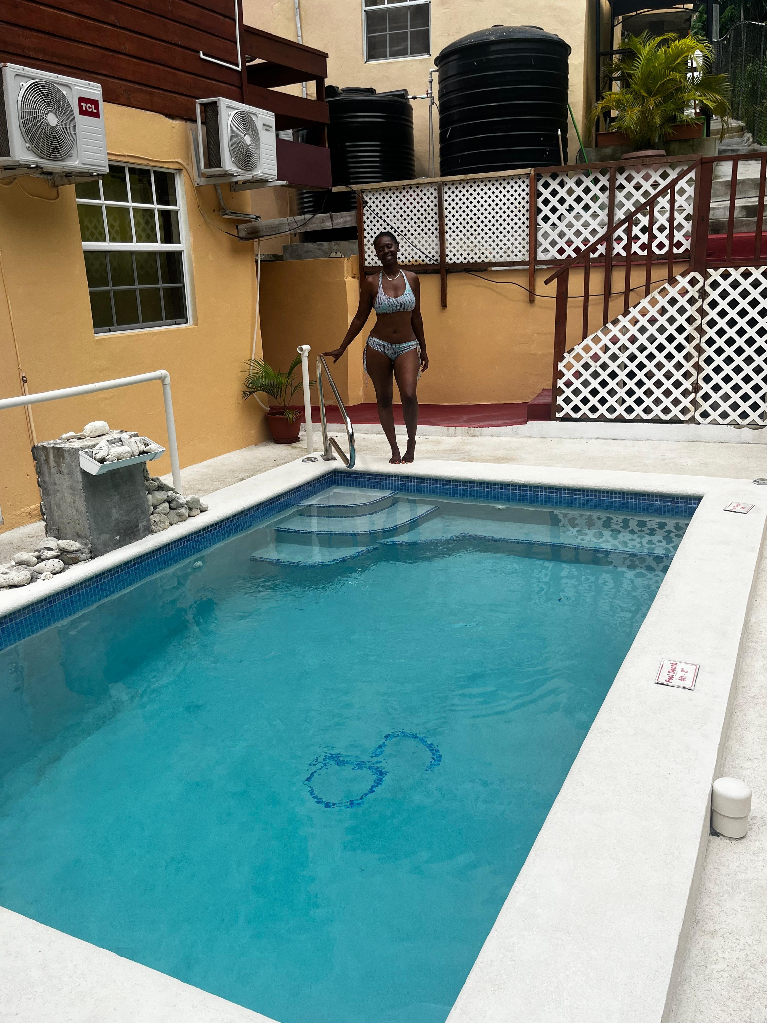 About to enjoy the pool at Caribbean Dream Vacation Rentals. 