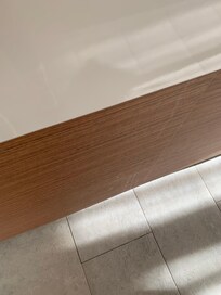 The dirt on kitchen cupboards.