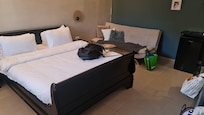 Plenty of space between bed and window