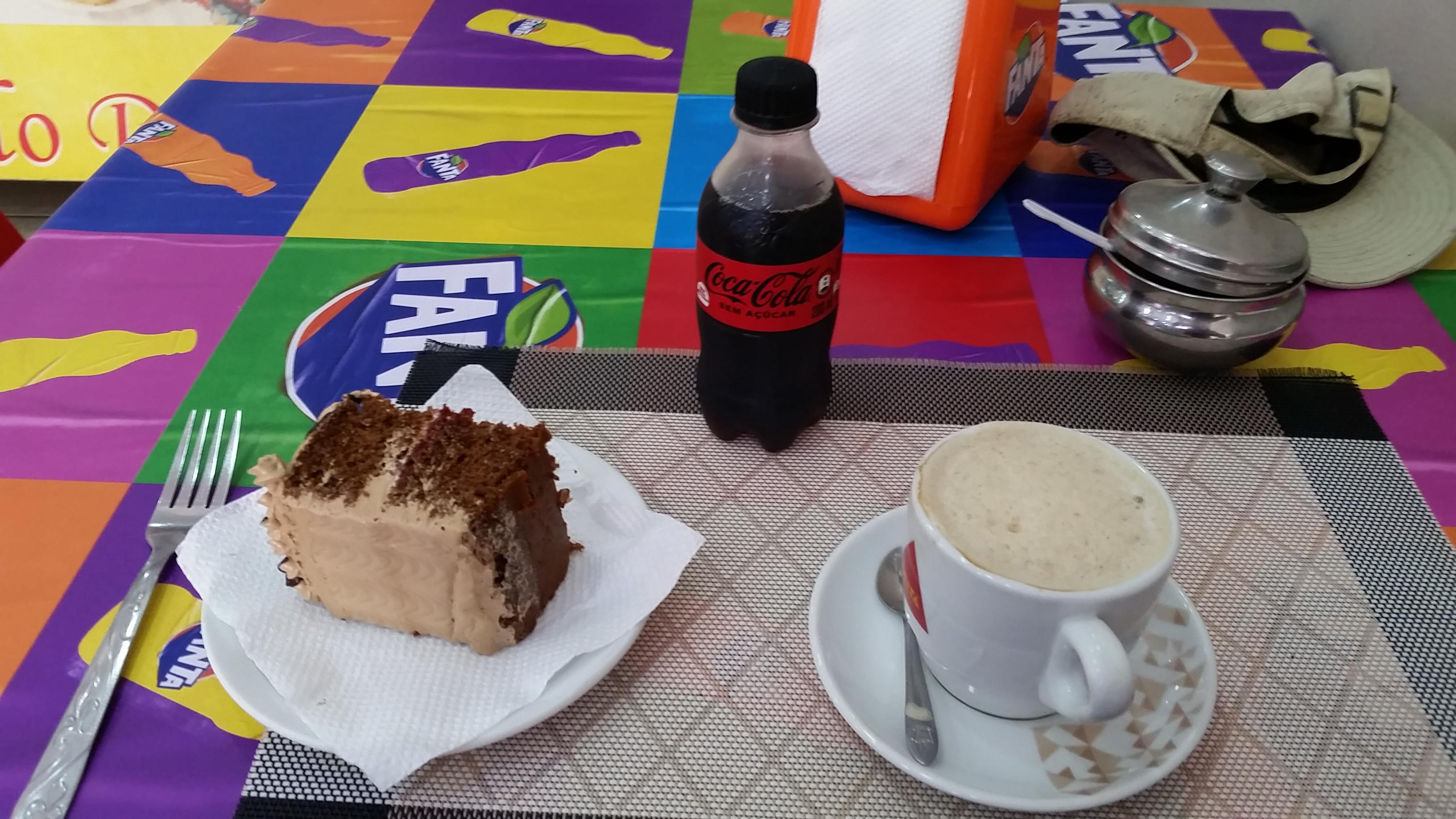 Cafe next door.  Cake, cappuccino and coke 220 MZN.