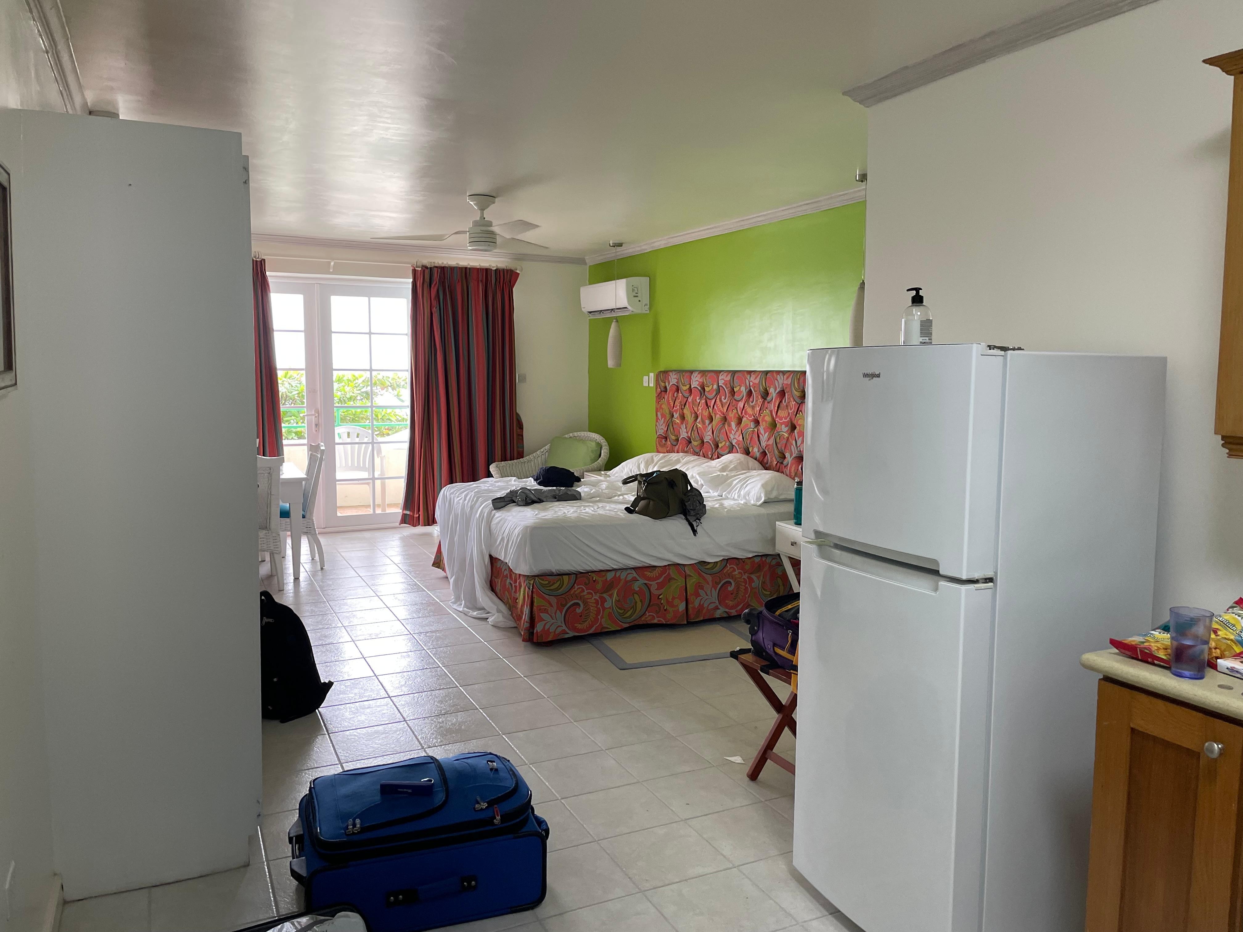 The room was very sizeable and had perfect views of the sea.