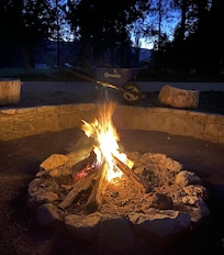 The grounds team will set up a bonfire in the bonfire area if you ask! This area is at very high risk for fires so they do not let you light your own.