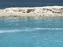 O lixo na água da “praia “da water vila