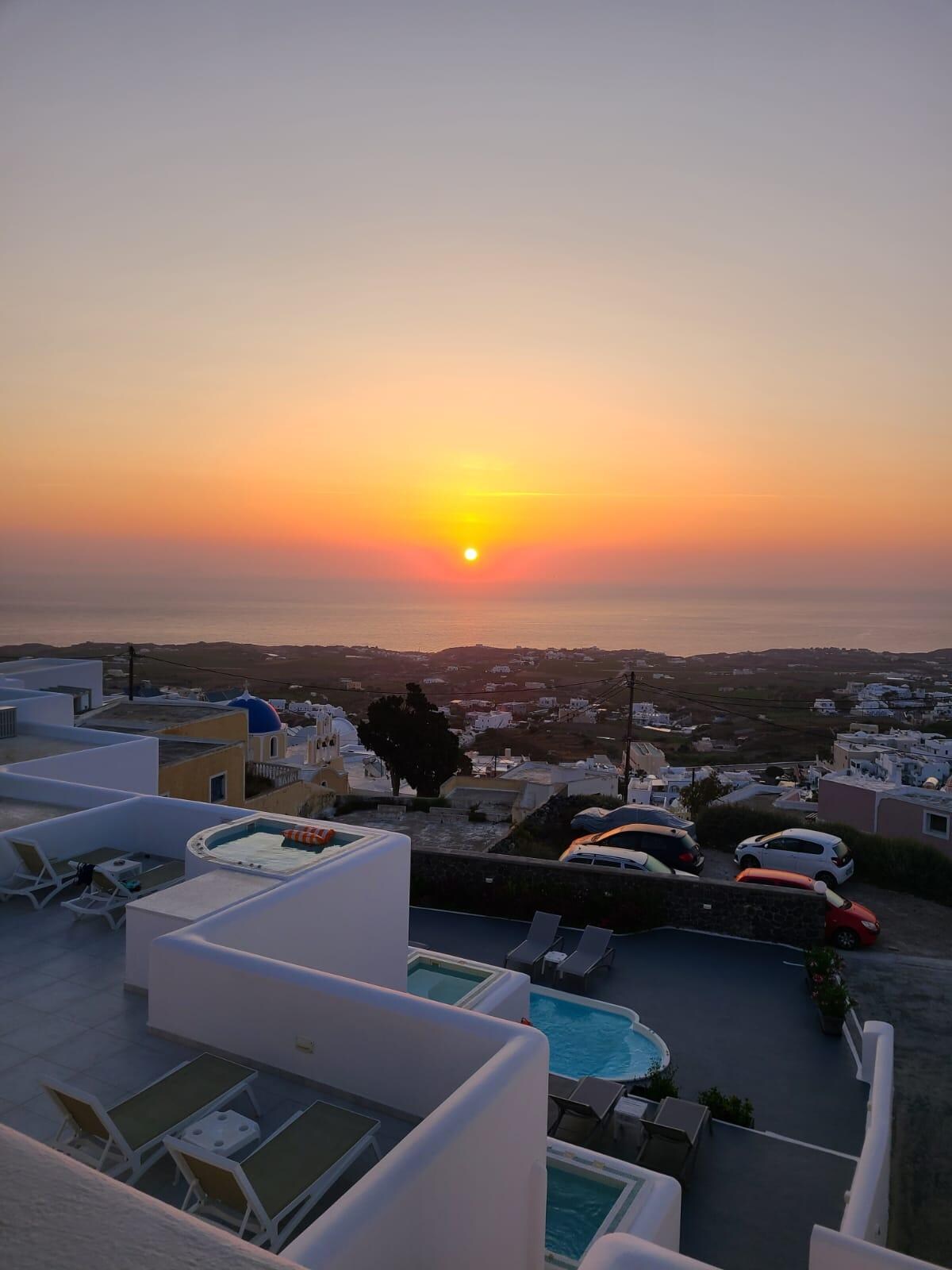 Sunrise in hotel balcony