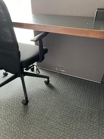 The peanut-like piece of food was found under the desk when I checked in the room. It is large enough for the housekeeping staff to remove if she/he had vacuumed the floor.