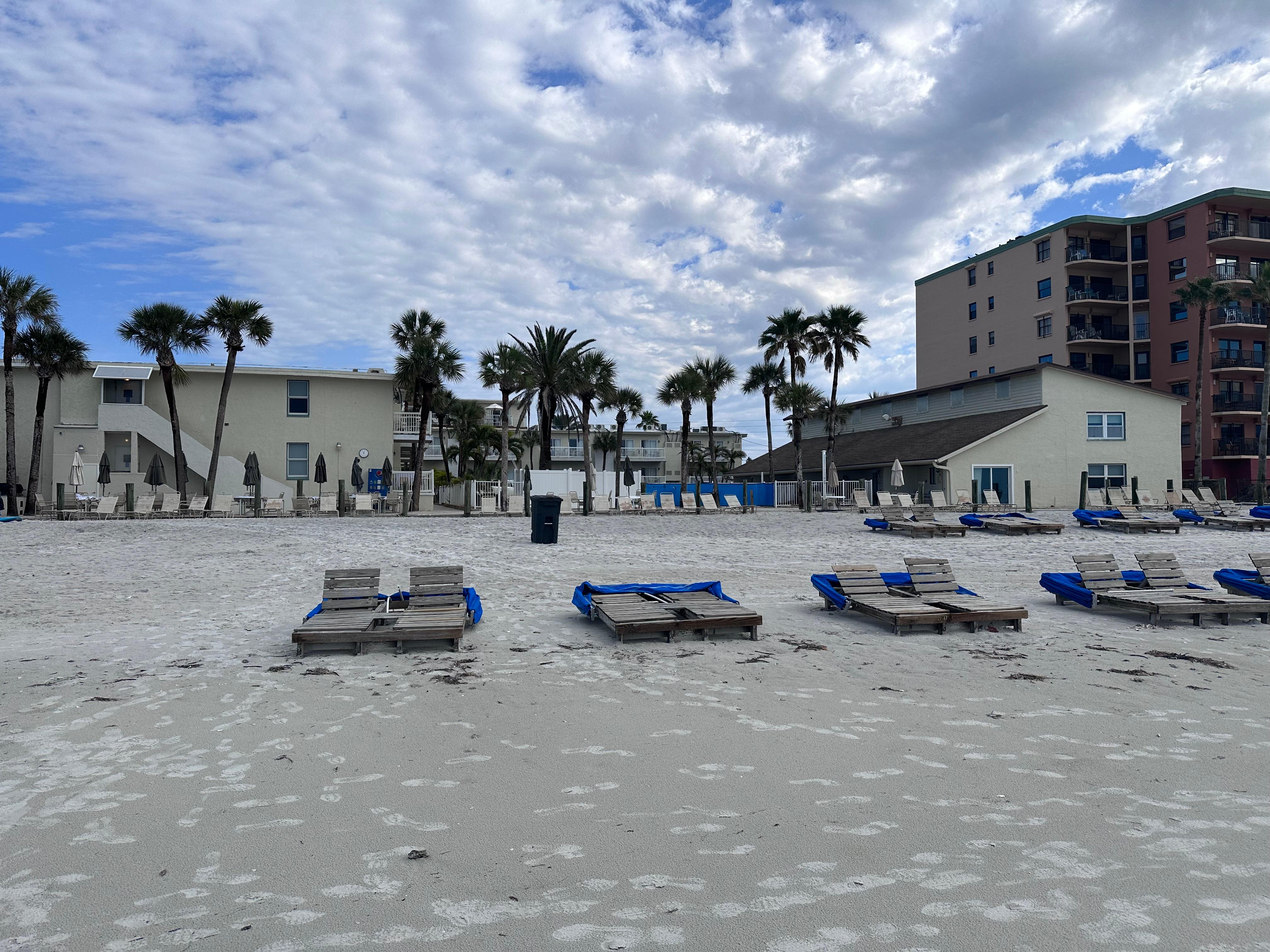 View of resort from beach