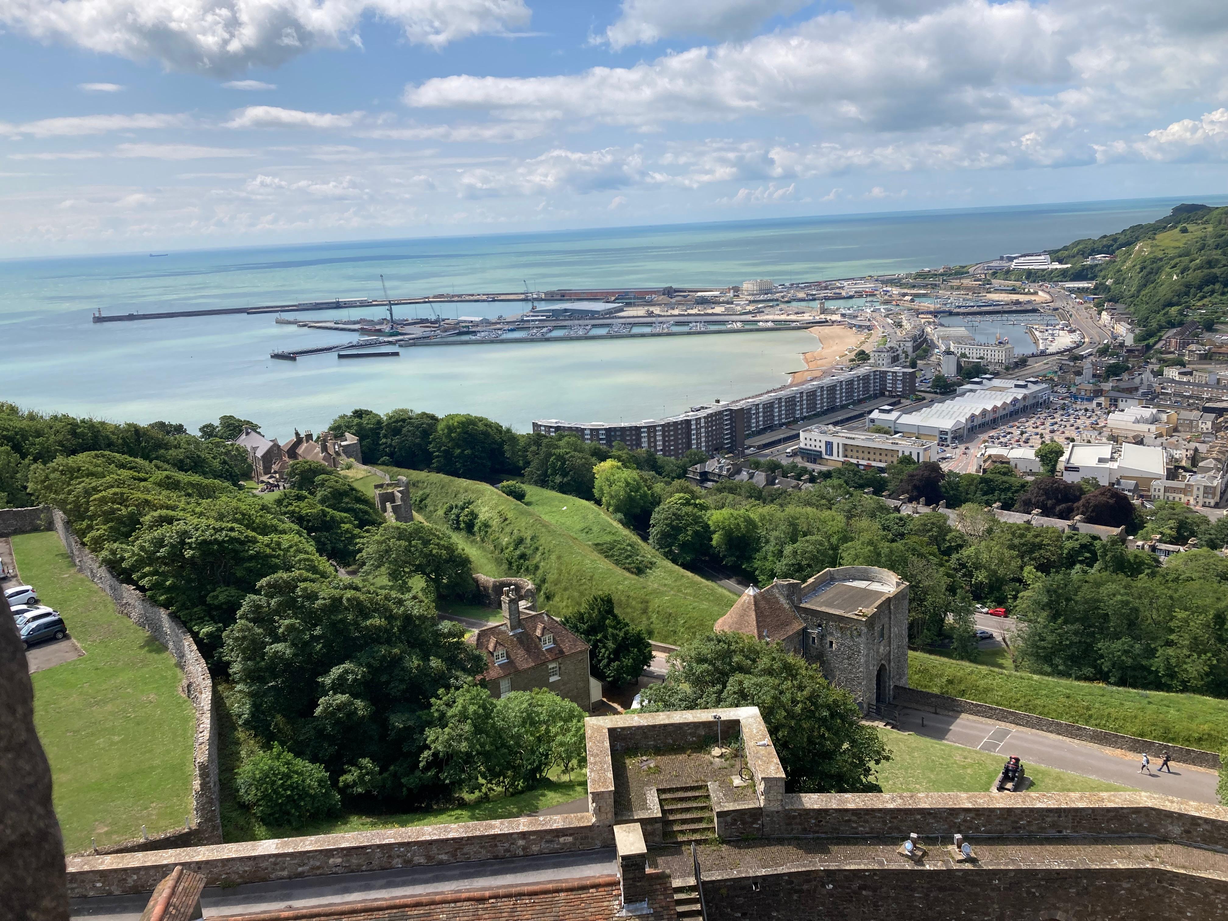 Dover port from castle