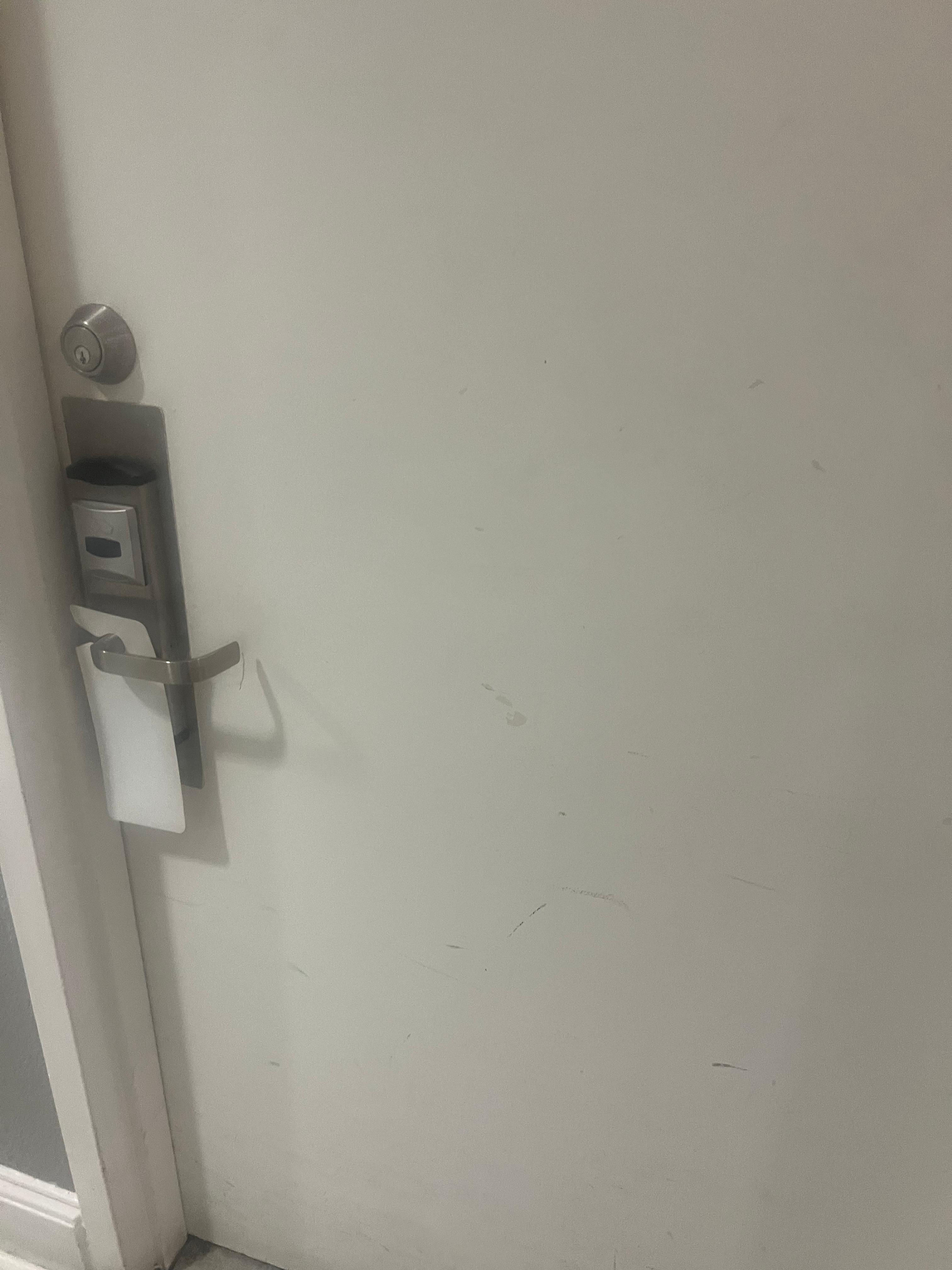 gross door that you can open by shoving your shoulder against it