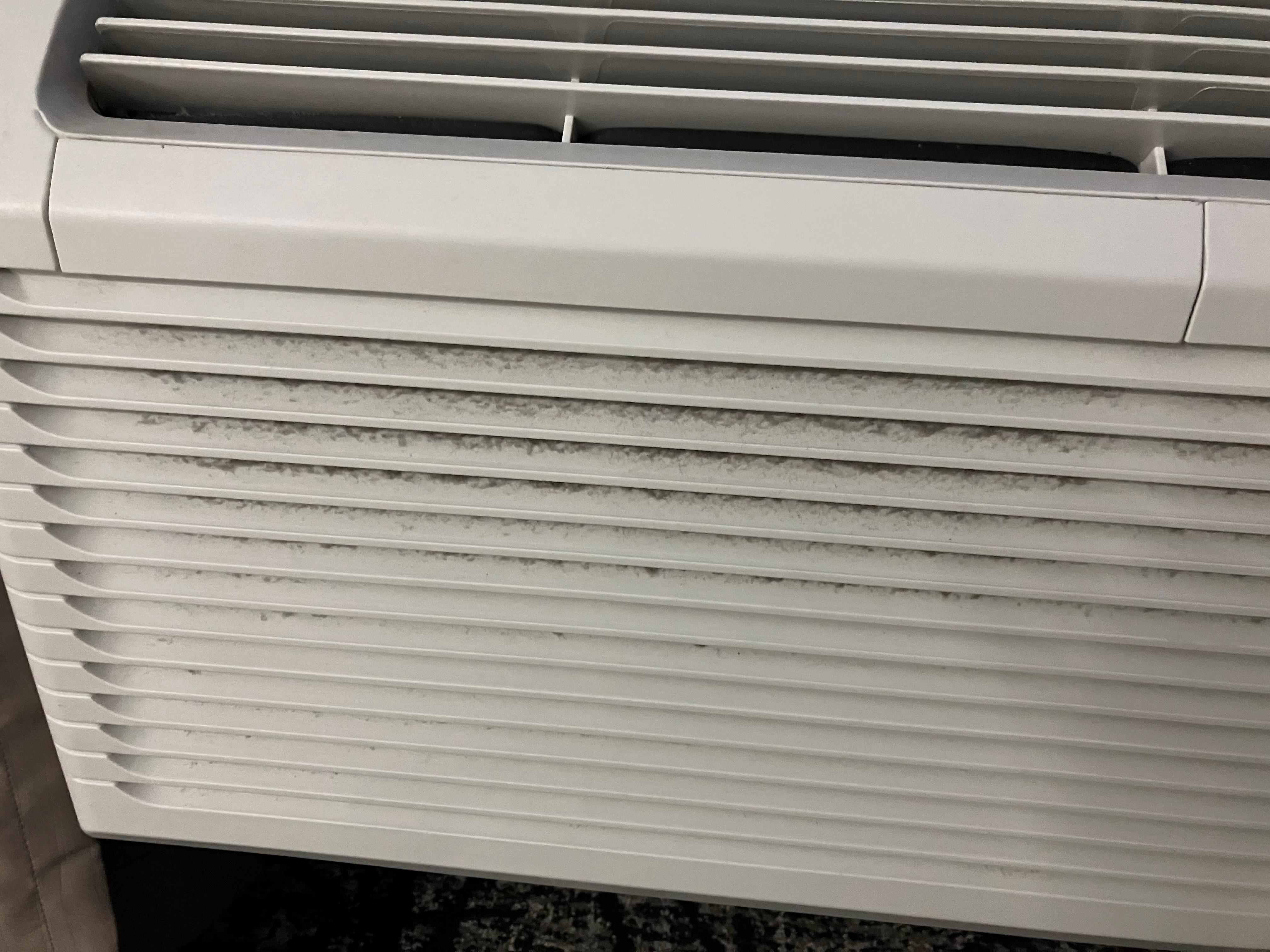 Air conditioner was filthy made the room smell musty and moldy 