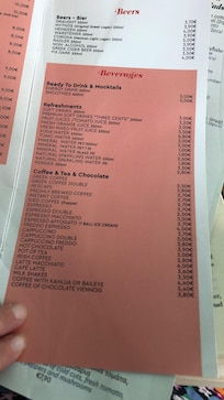 Bar menu try the Greek coffee