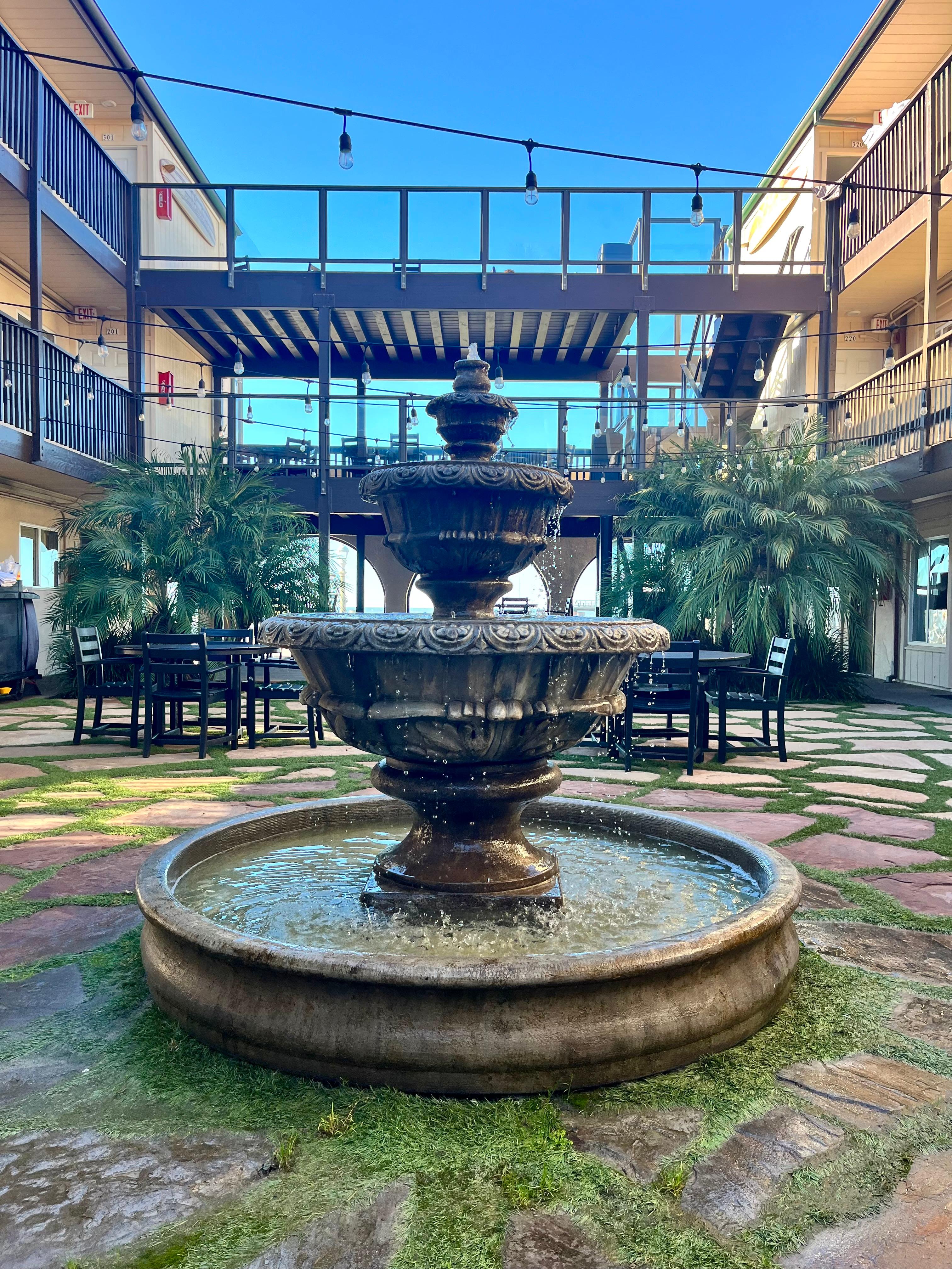 Hotel courtyard.