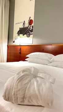 Room with a king bed