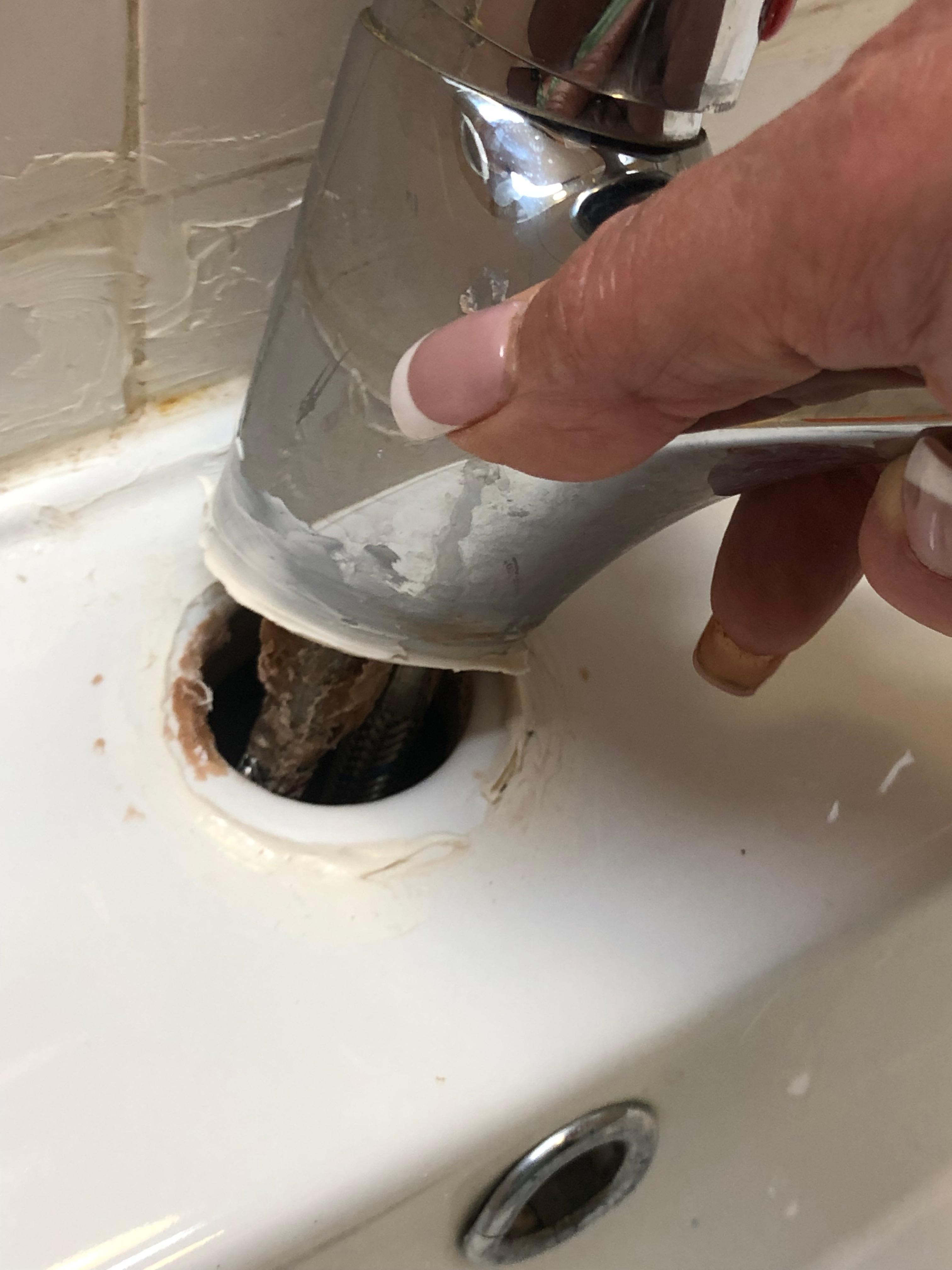 Broken tap, attempted to be fixed with silicon 