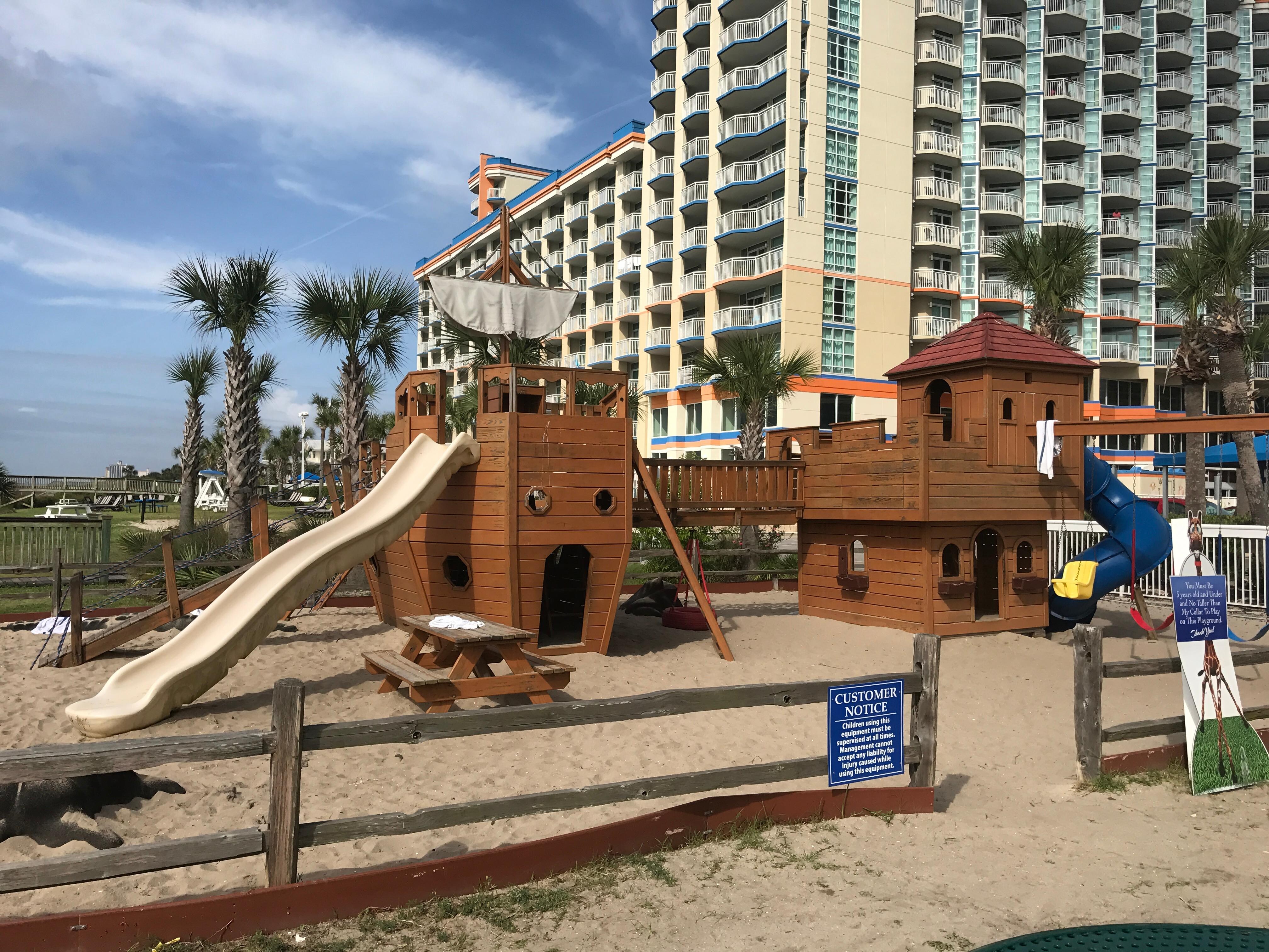 A fun park, beachfront, at the hotel.