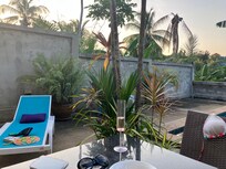 The pool terrace area