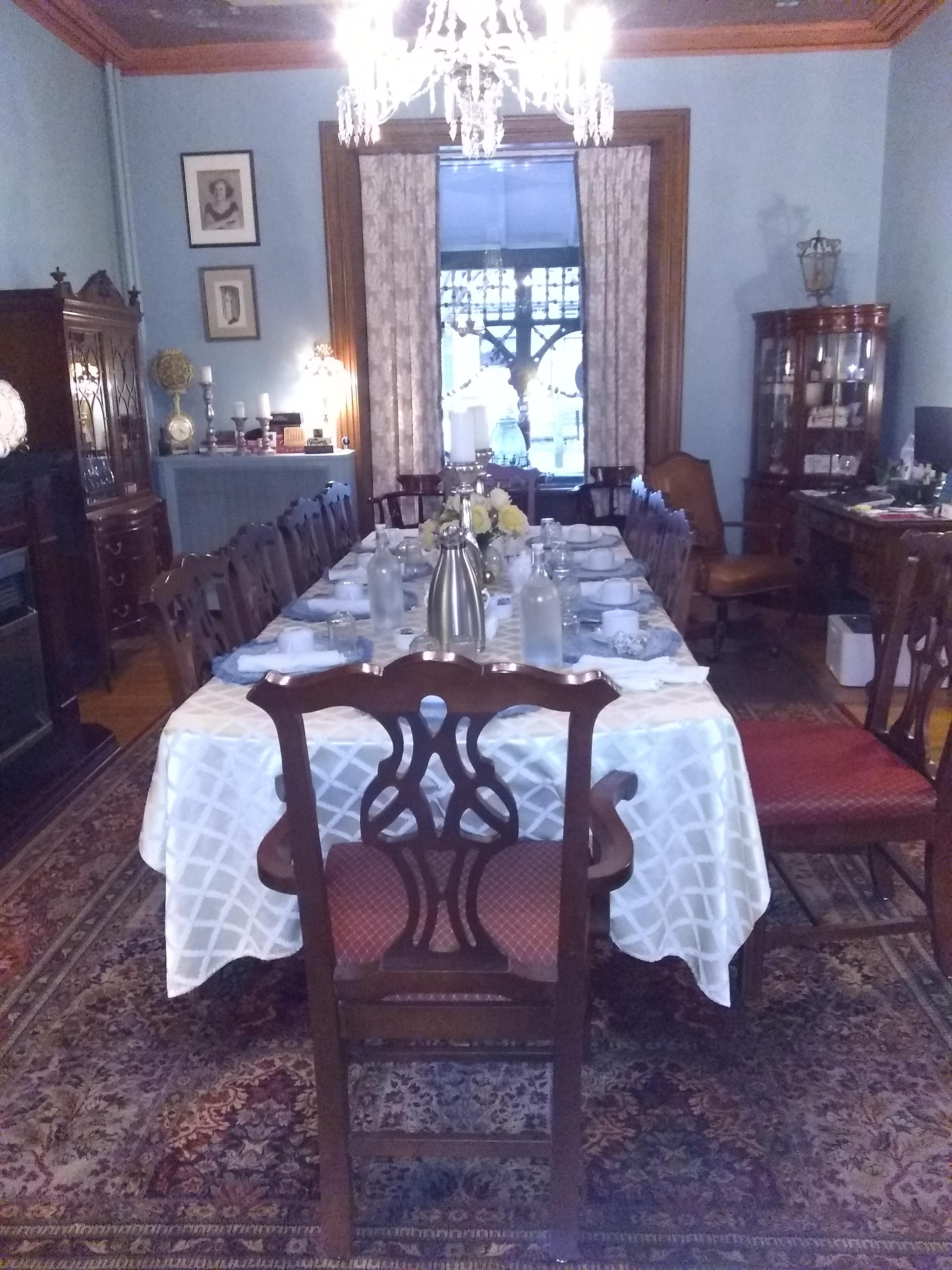 Dining room set for breakfast