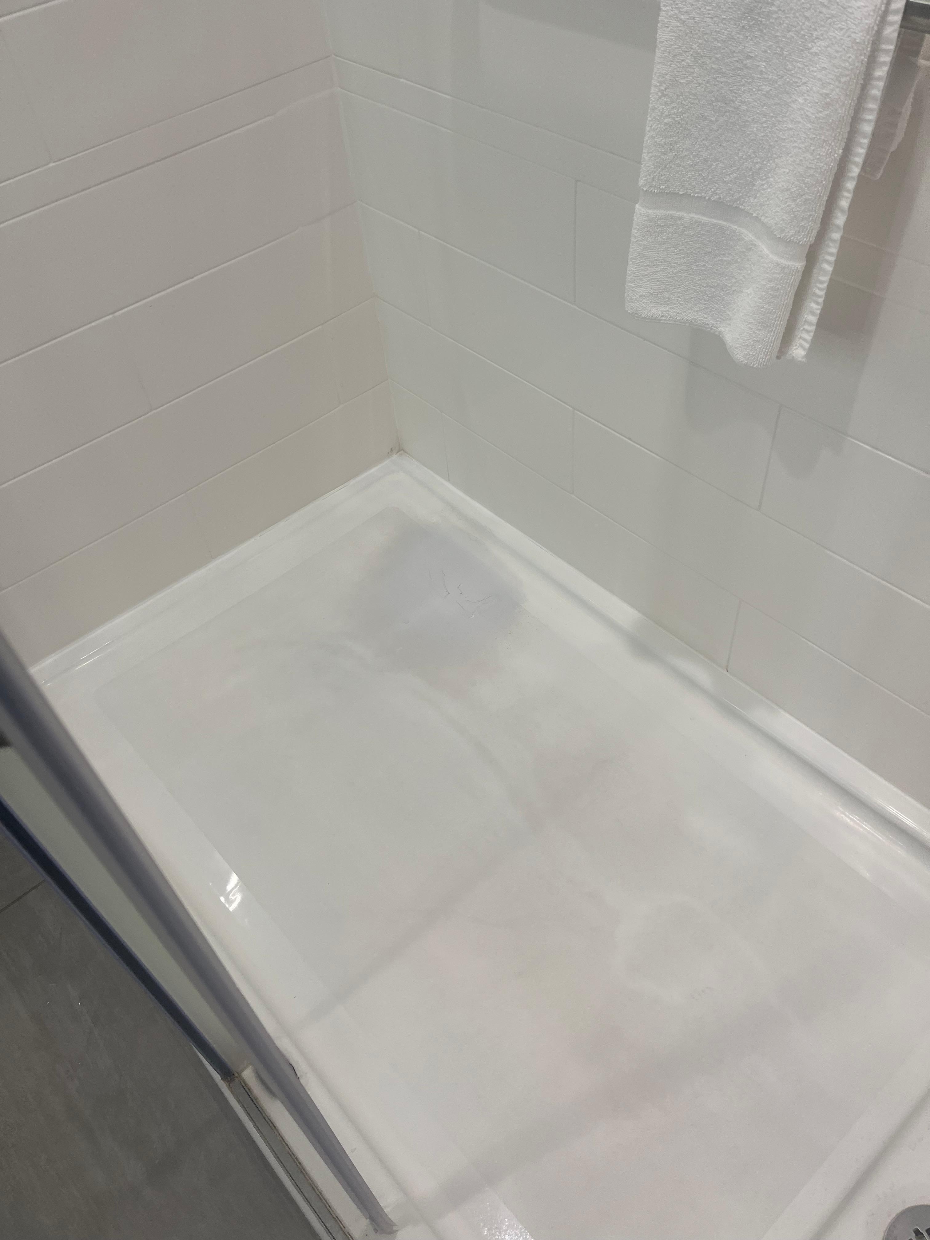 Patched bathroom shower