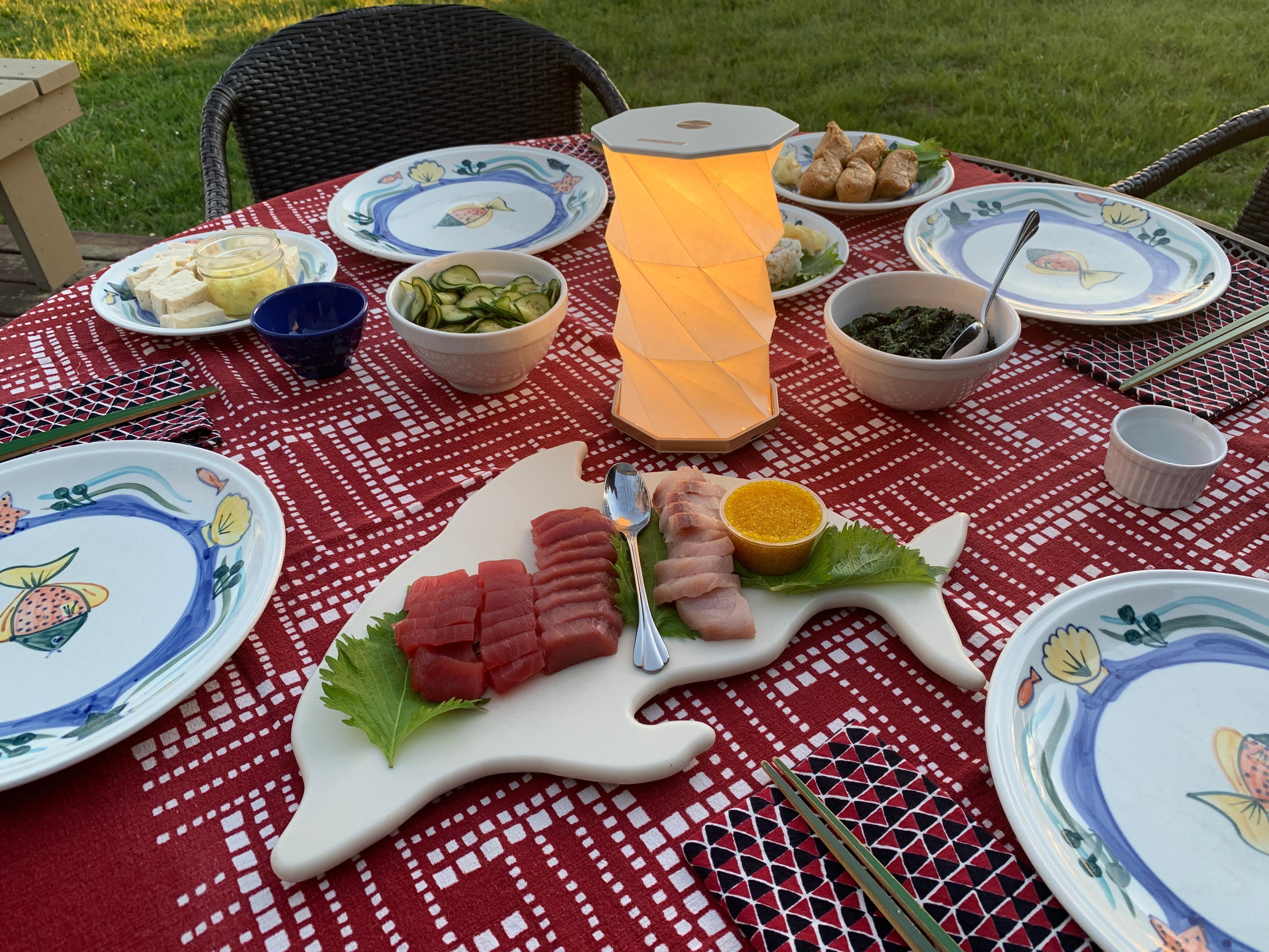 Sunset dinner on deck