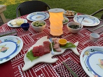 Sunset dinner on deck