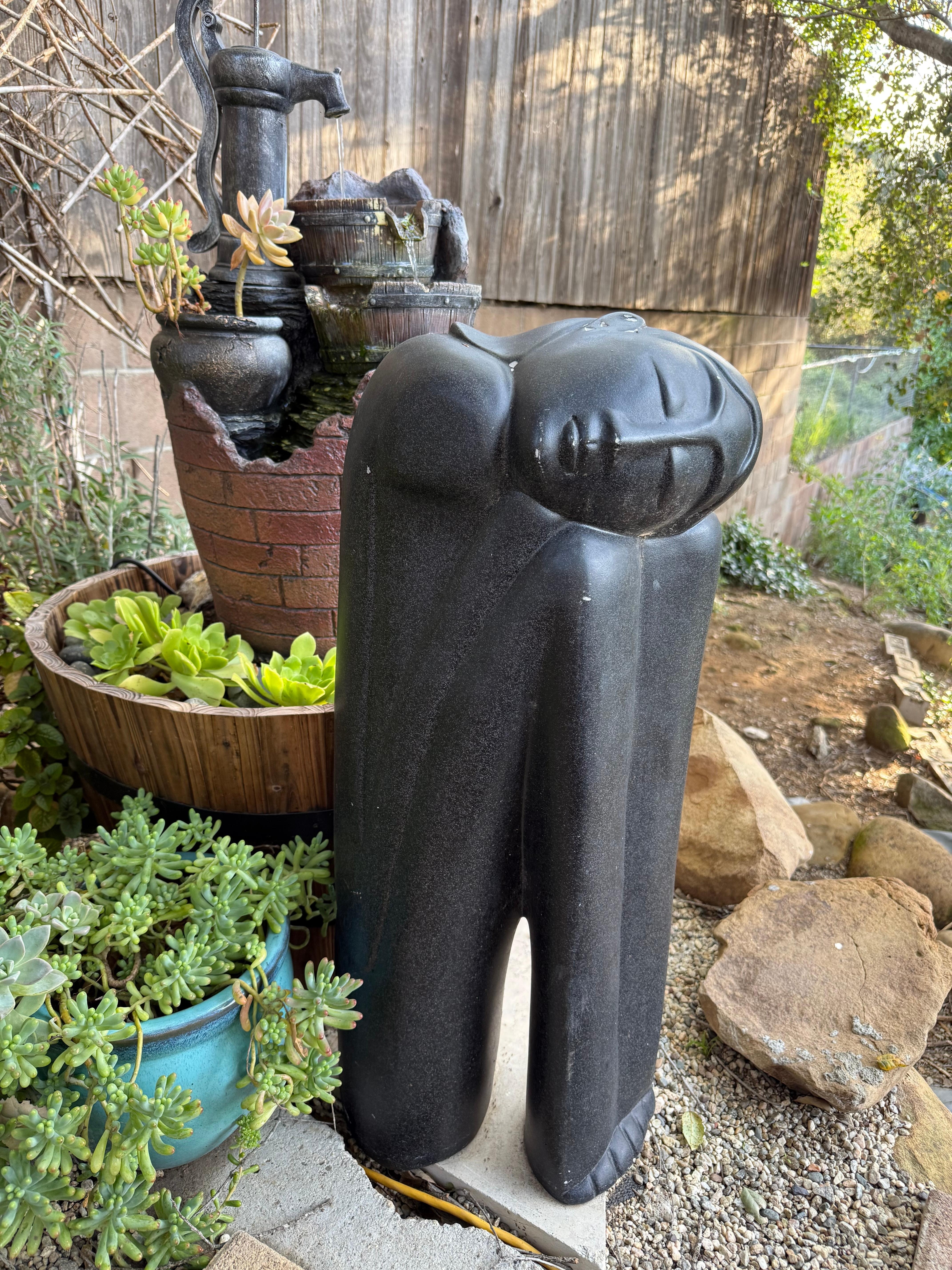 Beautiful sculptures and decor in the patio area. 