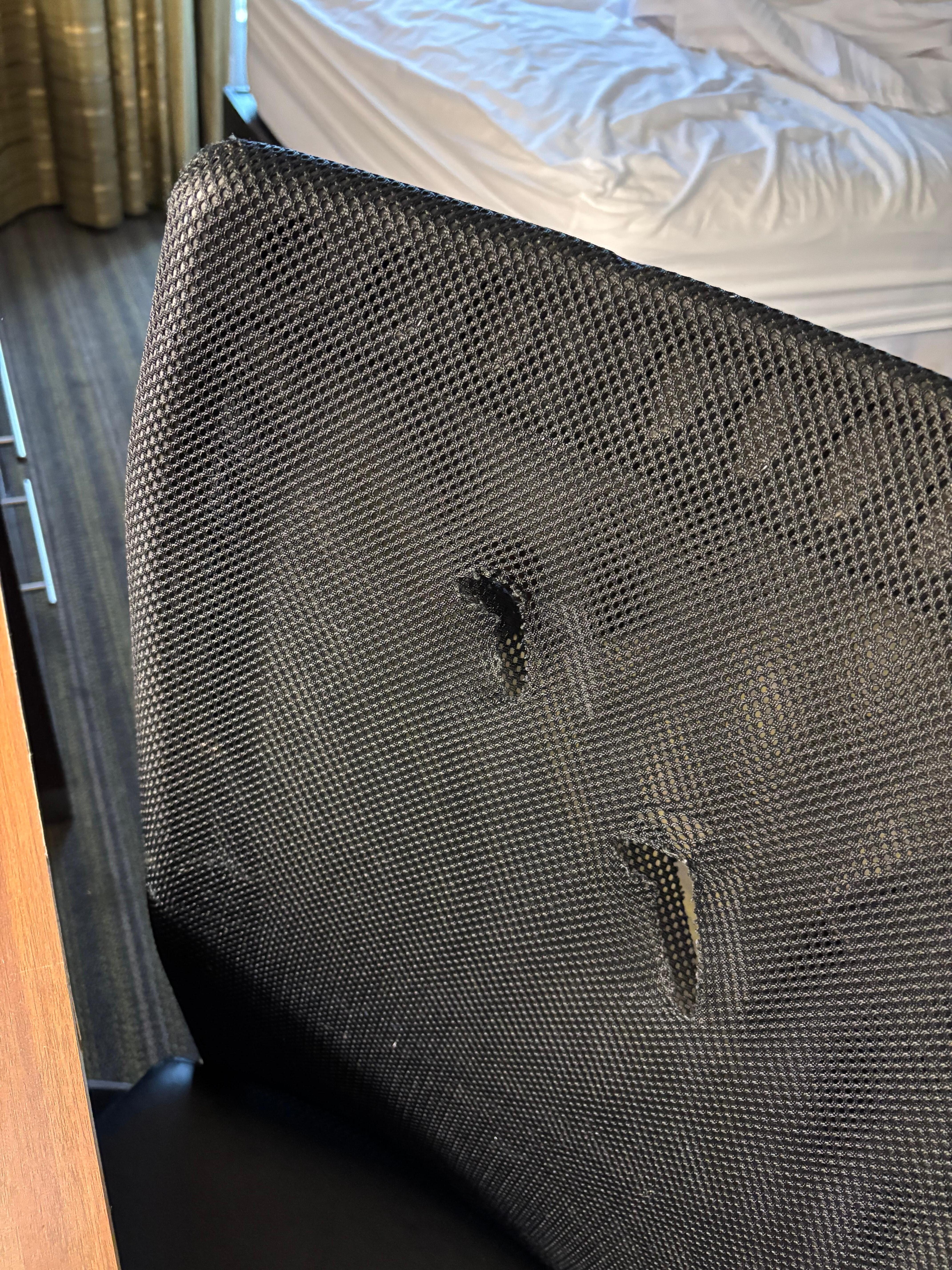 Holes in chair