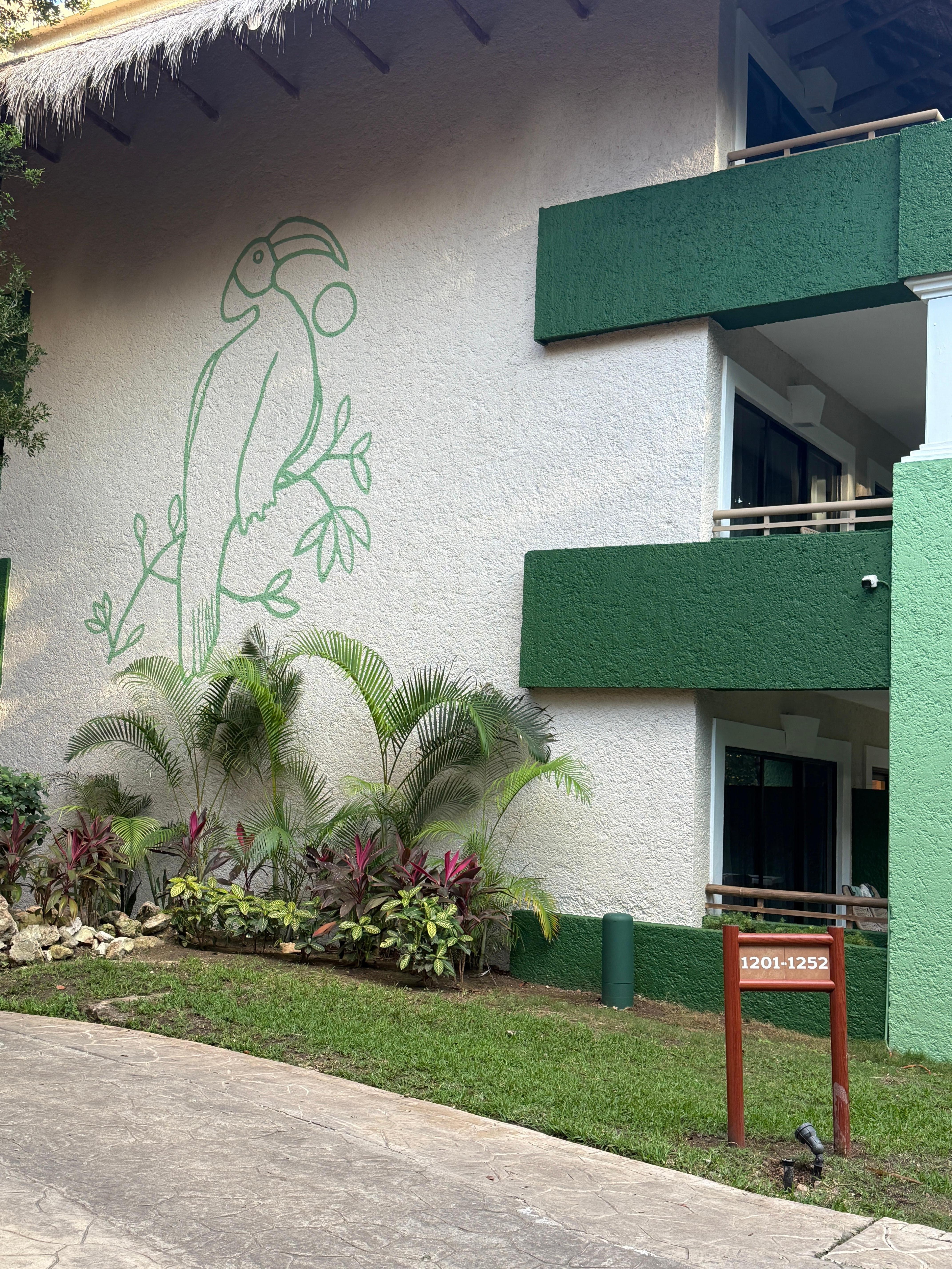 Turn left here to arrive at the pools  and beach!