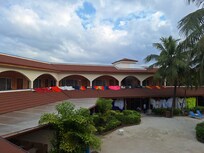 Parachutes of guests drying.