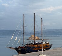 View from one of two of our room’s balconies.