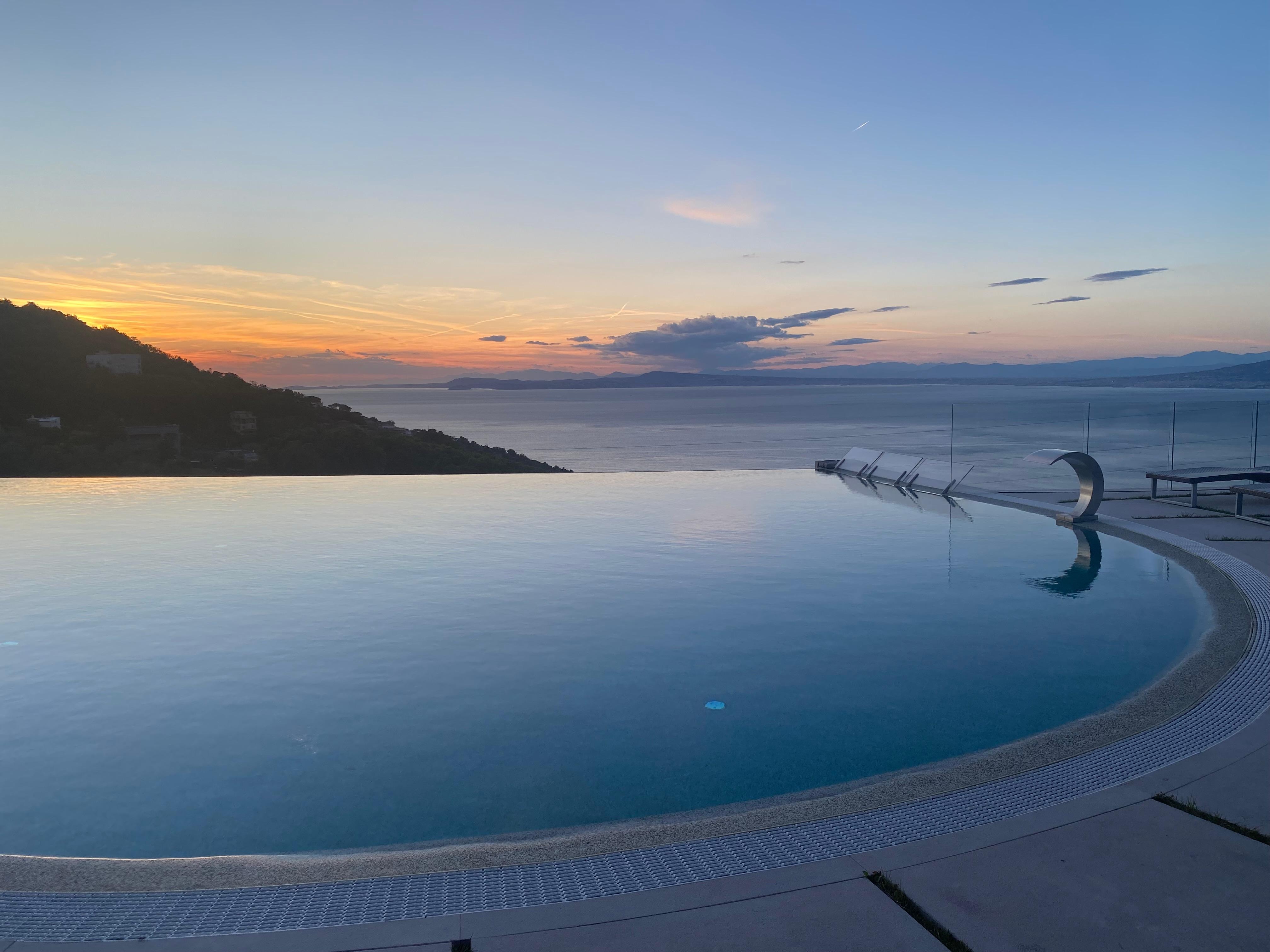 Pool at sunset