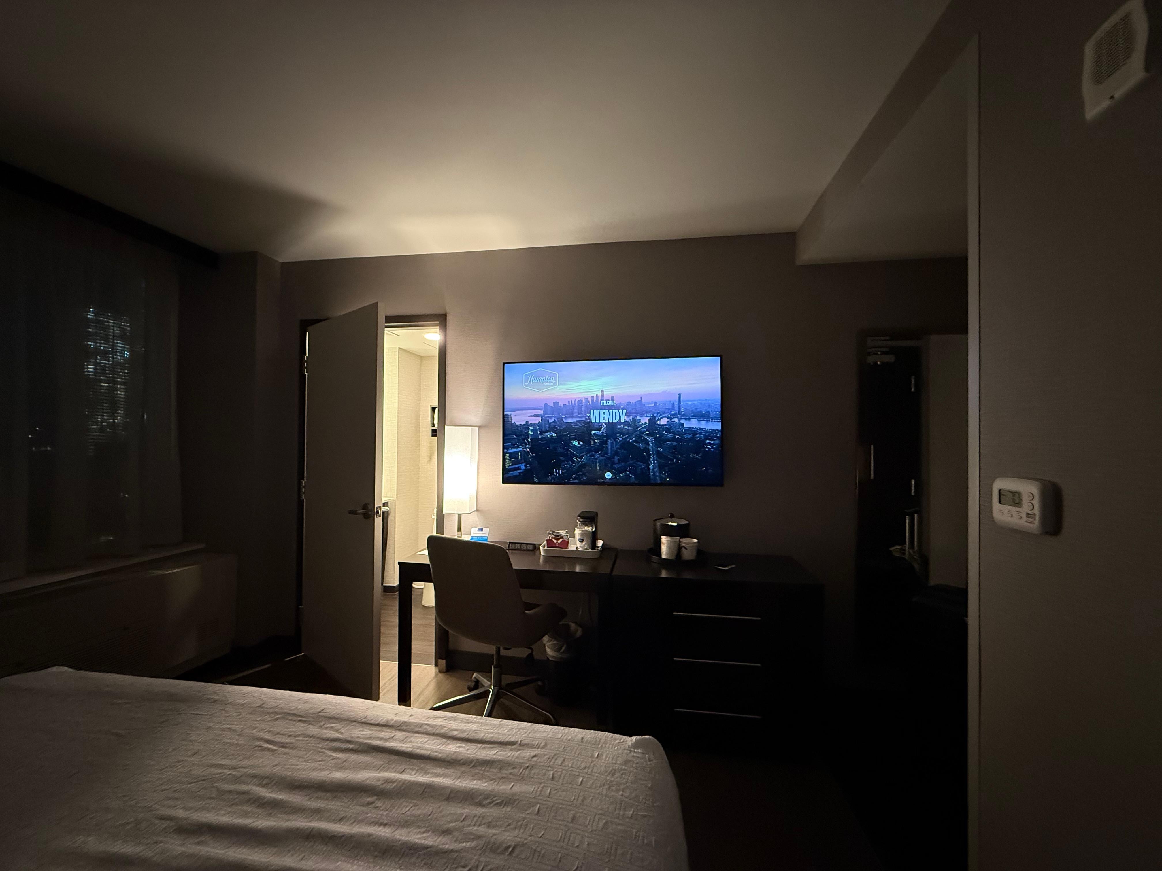 The TV screen was personalized with my name 