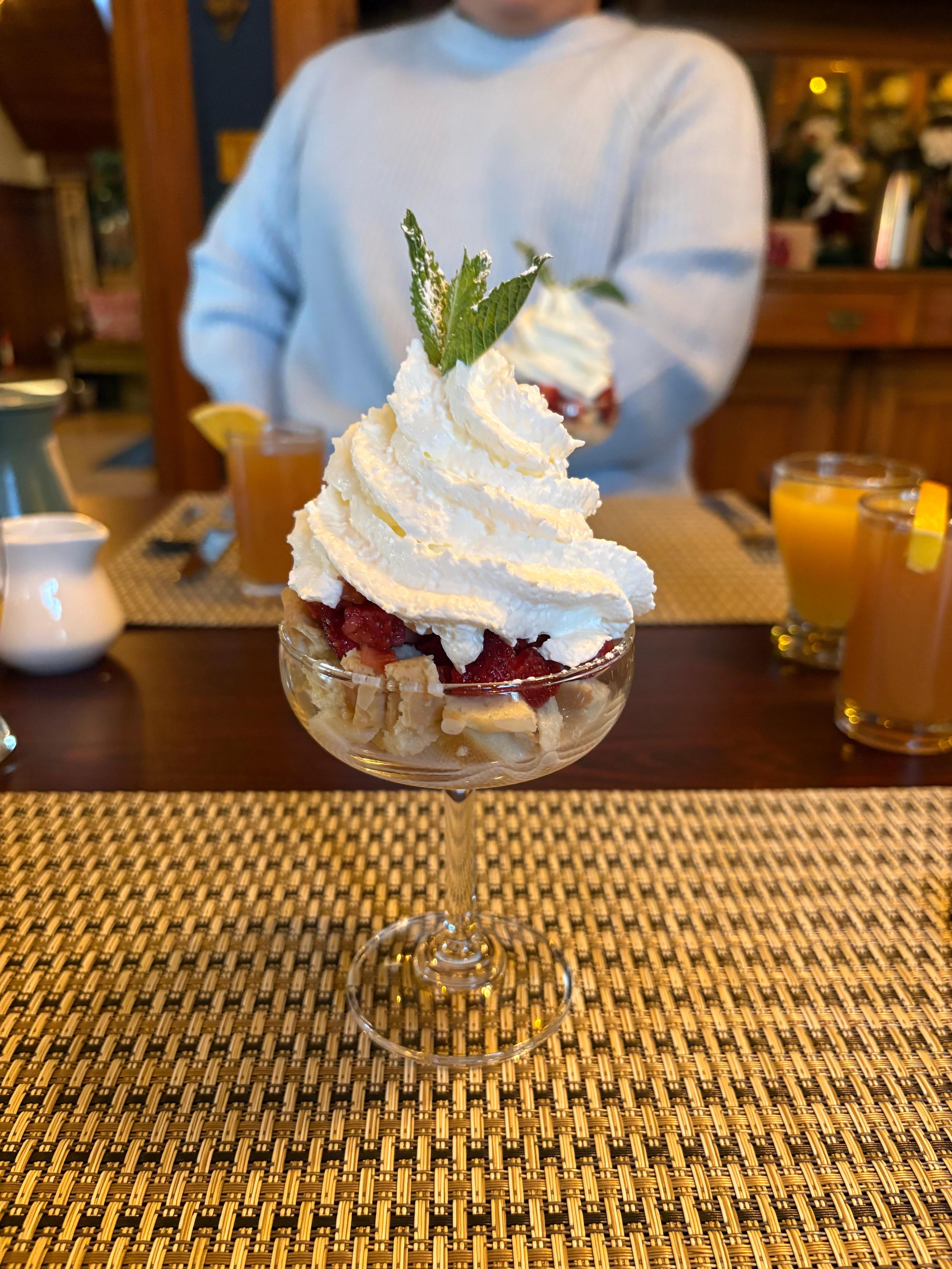 Strawberry shortcake with waffles instead of shortcake. 