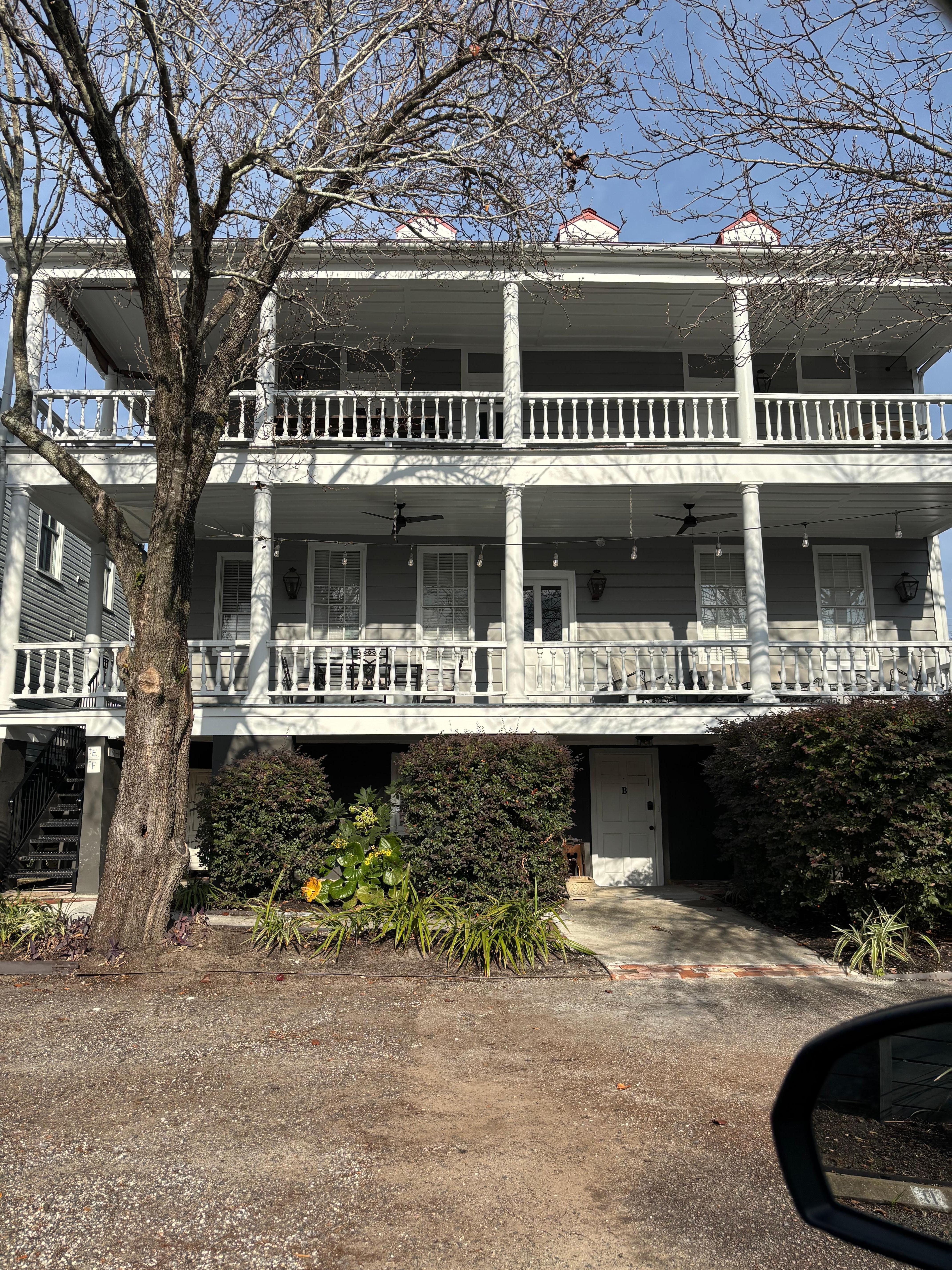 Apartment “A” around the lower-left on the ground level (view from parking lot)