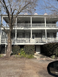 Apartment “A” around the lower-left on the ground level (view from parking lot)