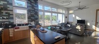 Great open concept kitchen, living room.