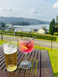 Drinks on the terrace with plenty of tables and incredible view