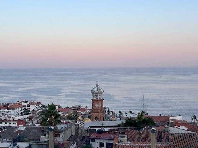 View of the cathedral from roof top patio