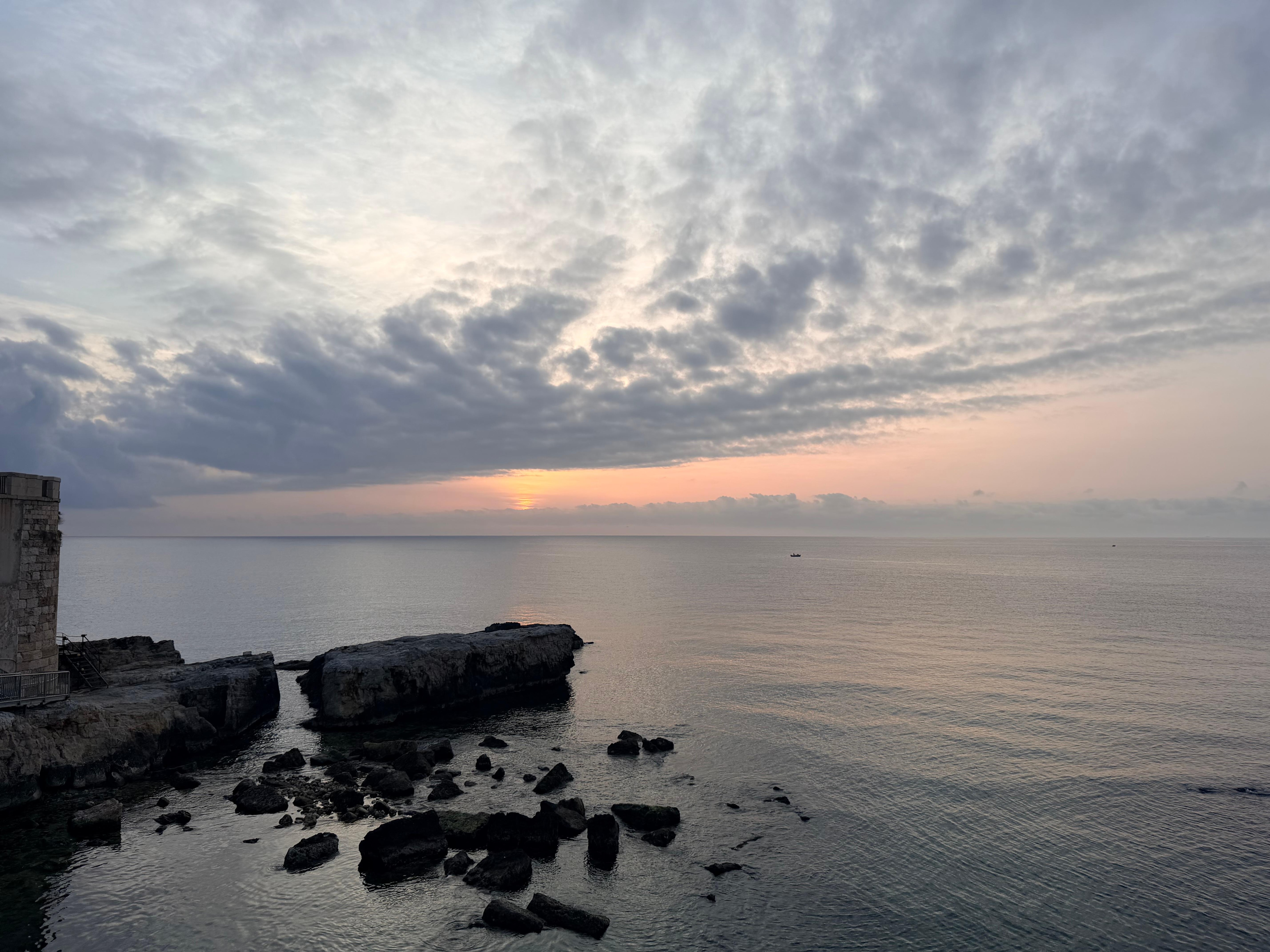 At the corner from the hotel, while waiting for a taxi. 