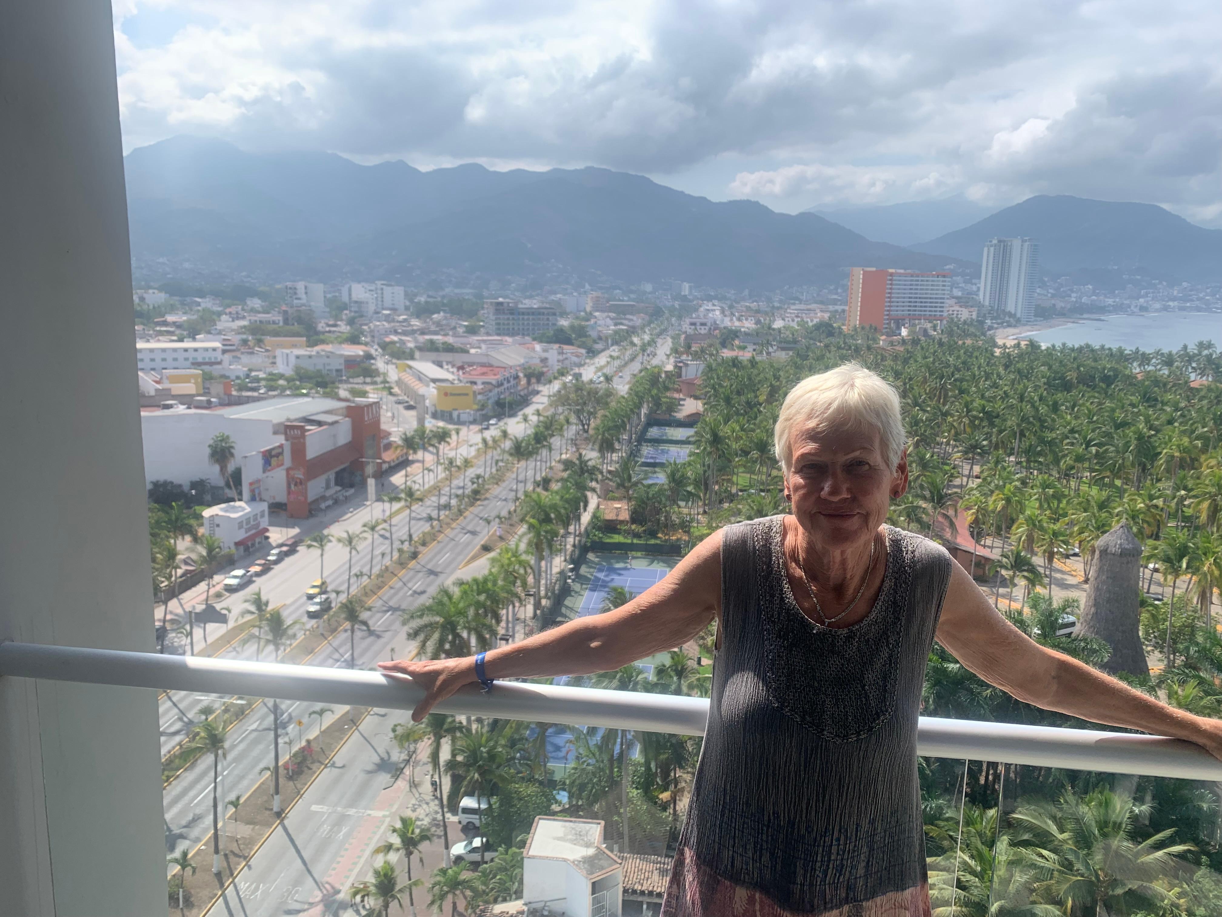 View from balcony, note traffic below. 